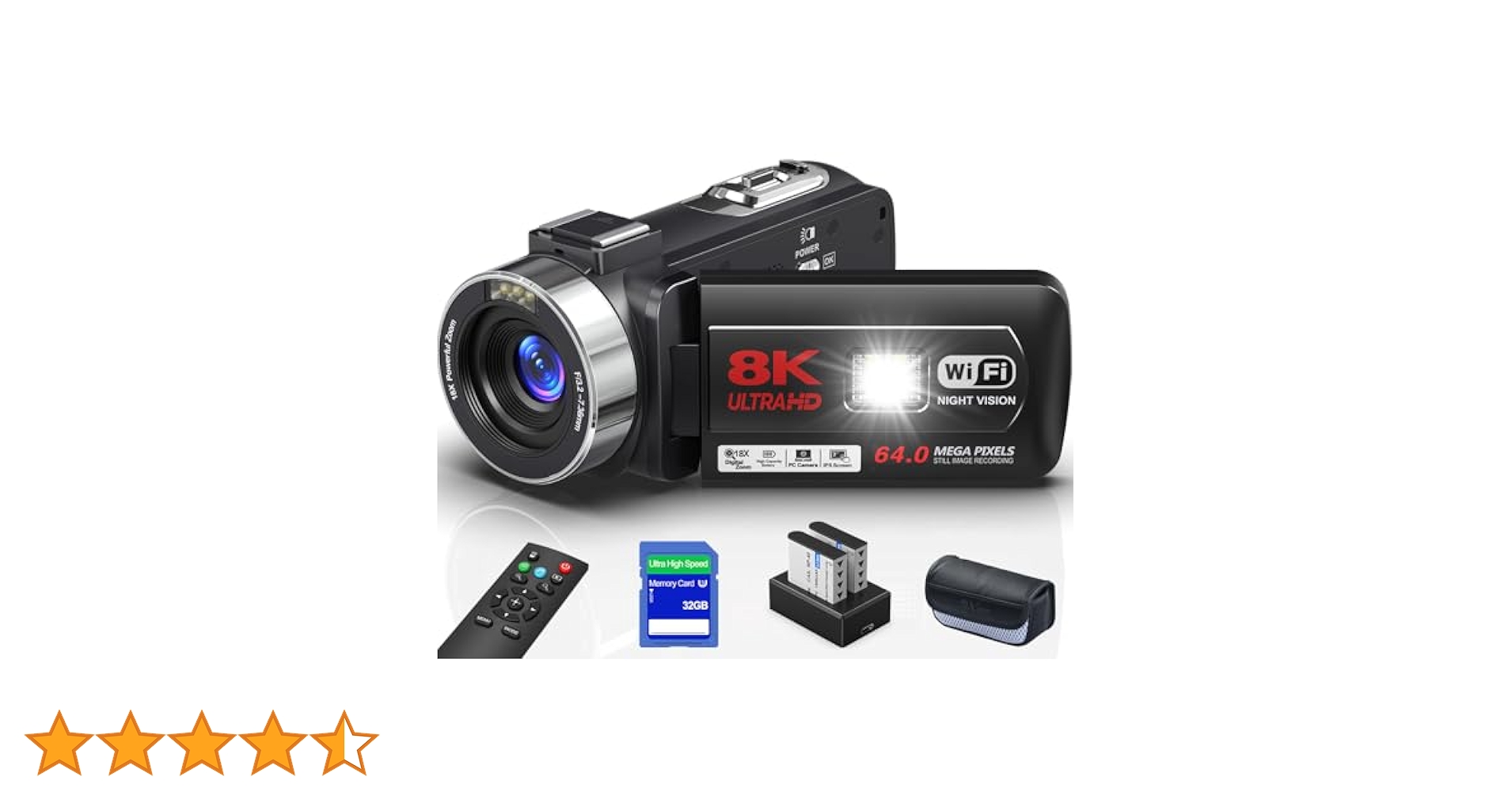 ８Ｋビデオカメラ Amazon | ビデオカメラ 8K 64MP YouTubeカメラ 18 倍